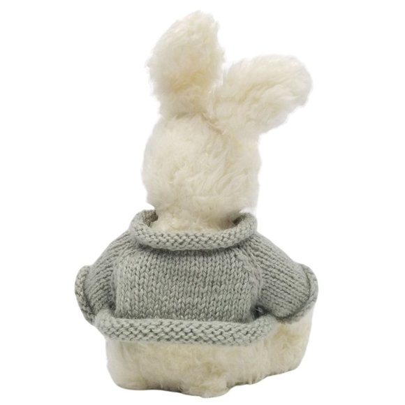 Vtg 96 Gibson Greetings Rabbit Bunny Plush Hand Knit Sweater Carrot Stuffed - Picture 5 of 10